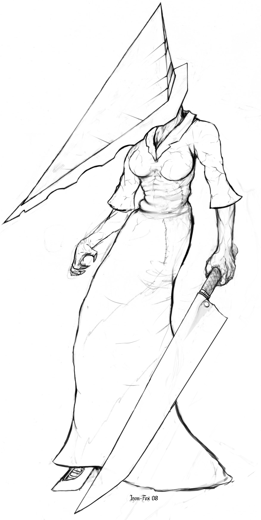 876x1742 Female Pyramid Head Concept By Iron Fox
