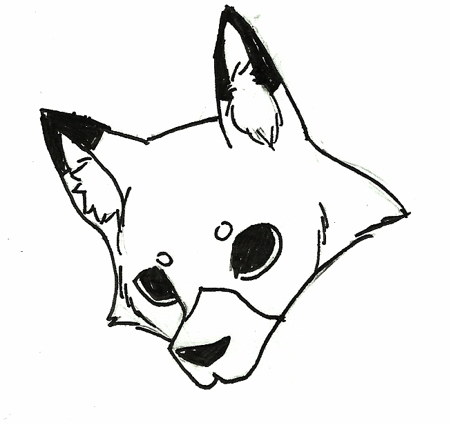 650x616 Fox Face Drawing Outline