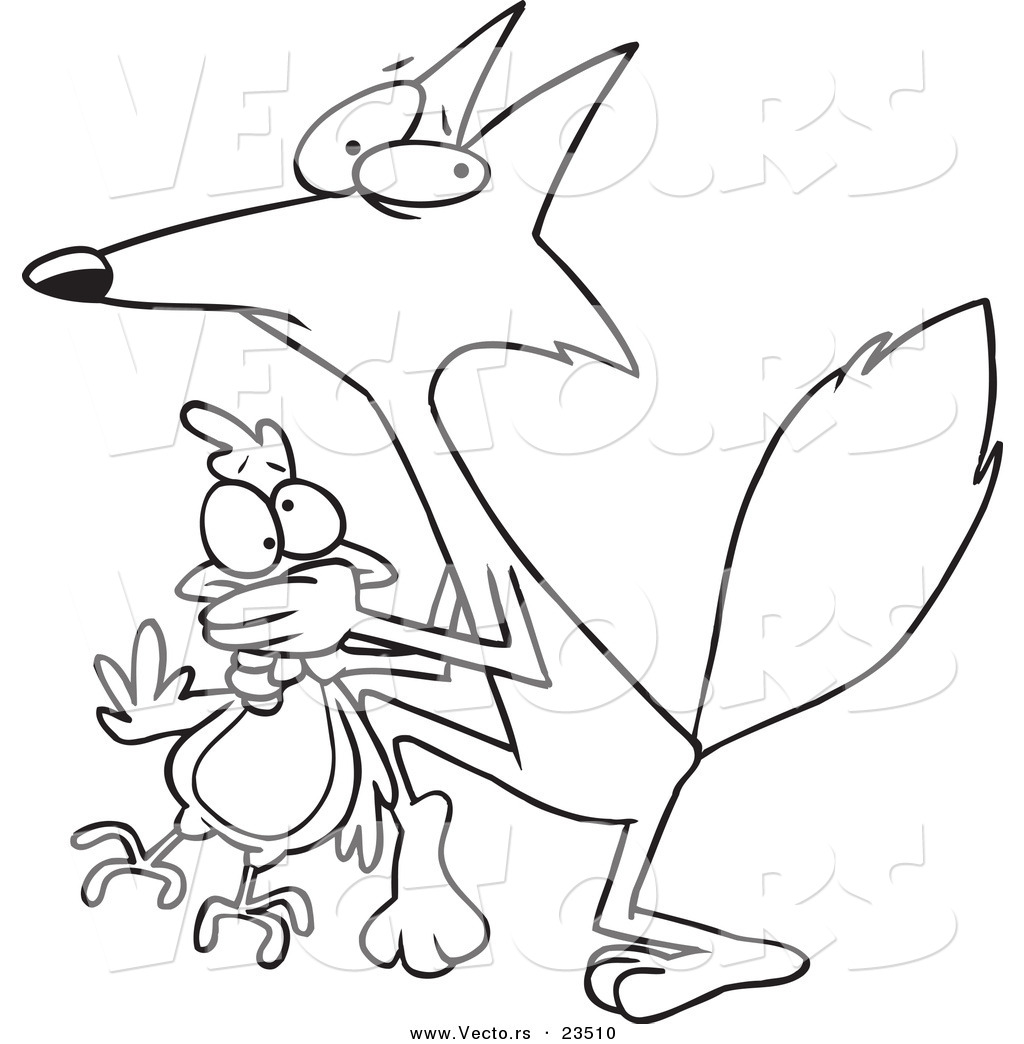 1024x1044 Cartoon Vector Of Cartoon Fox Stealing A Chicken