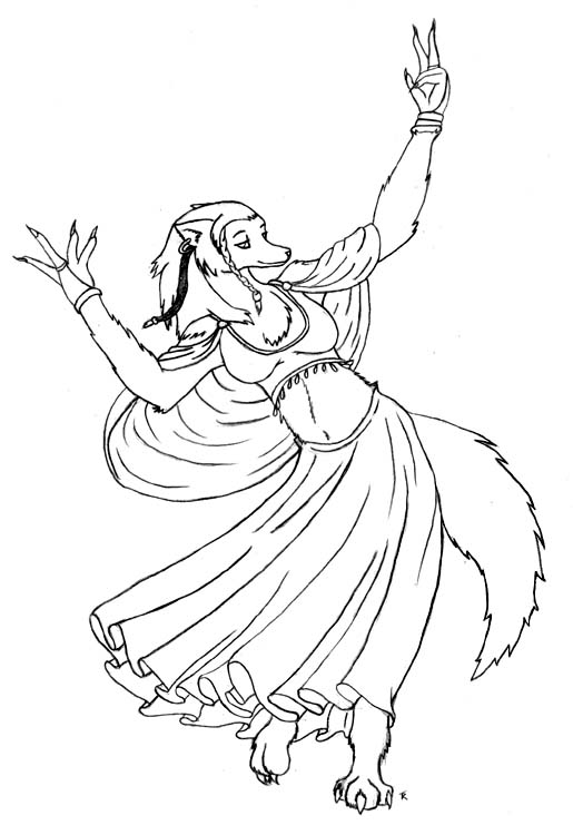 515x750 Dancing Fox Gypsy Pencil By Taeladragonfox
