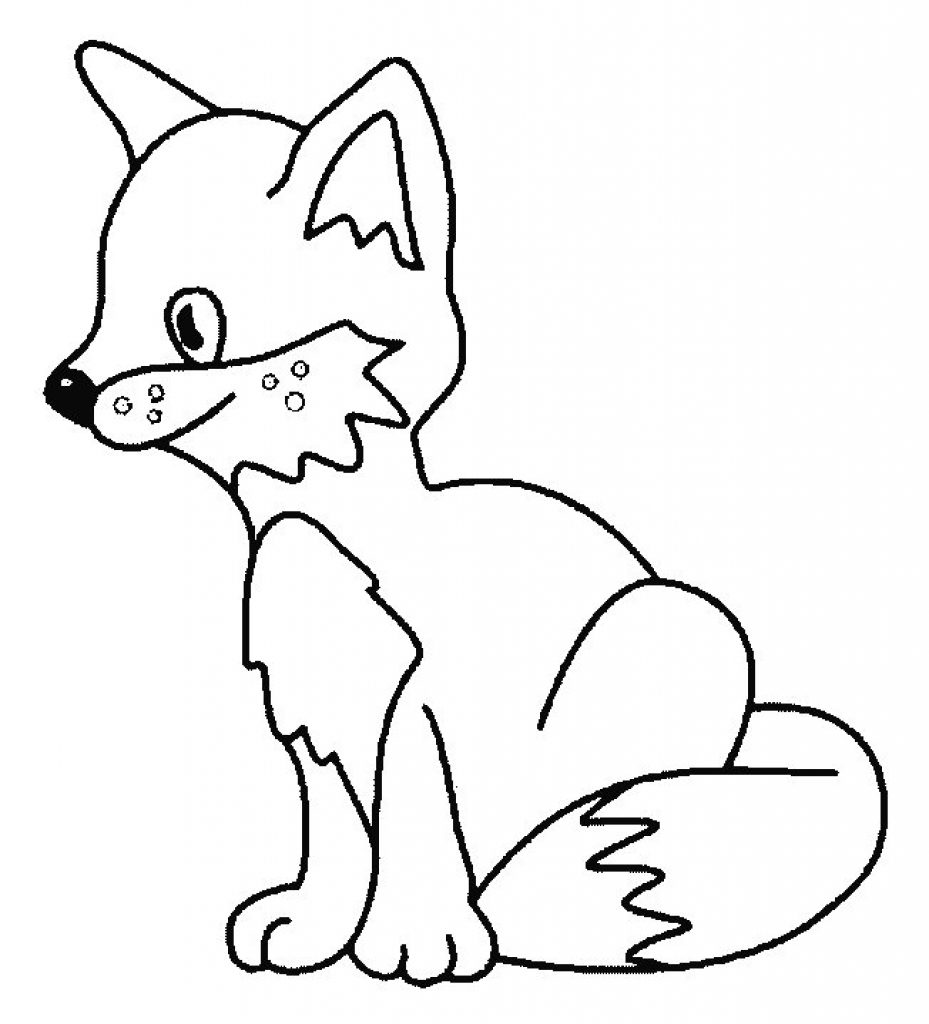 929x1024 Simple Fox Coloring Page Color Book With Sheets On Cute Fox