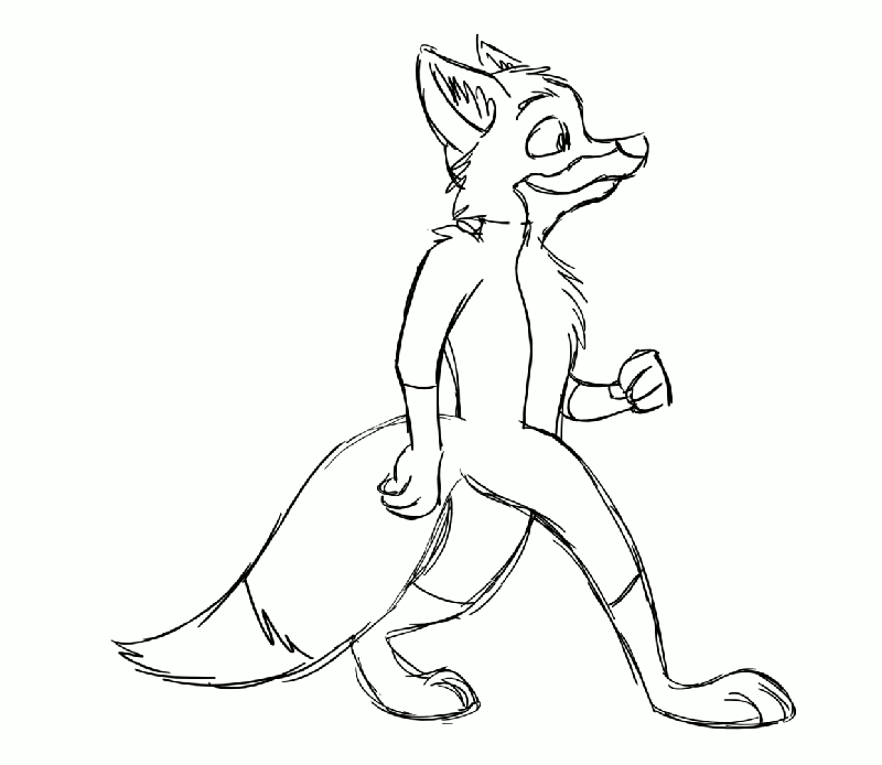 800x694 Fox Walk Cycle Sketch By Cartoonsilverfox