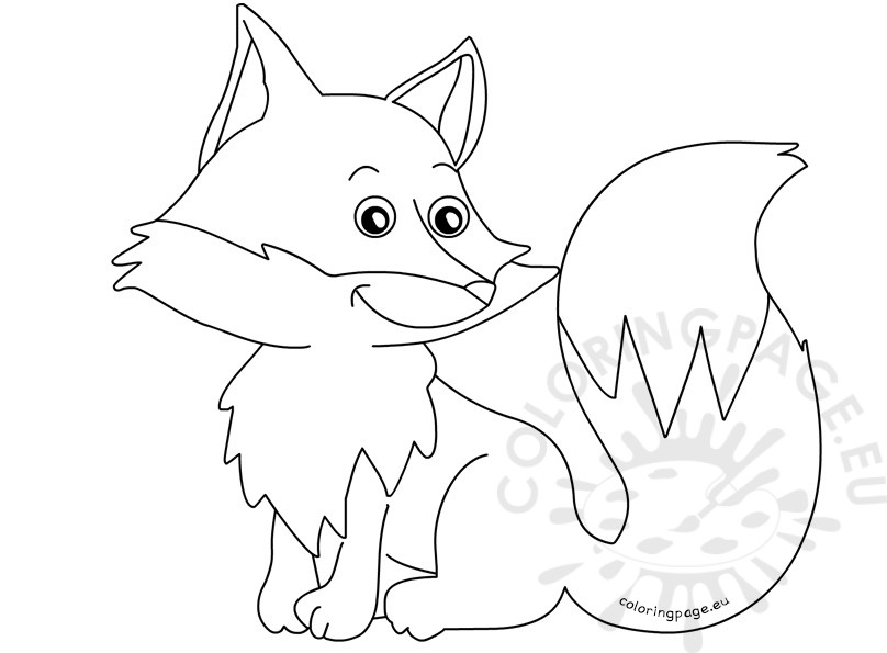 808x595 Fox Animal Cartoon Download Drawing Coloring Page