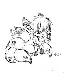 210x240 Nine Tail Fox Drawing