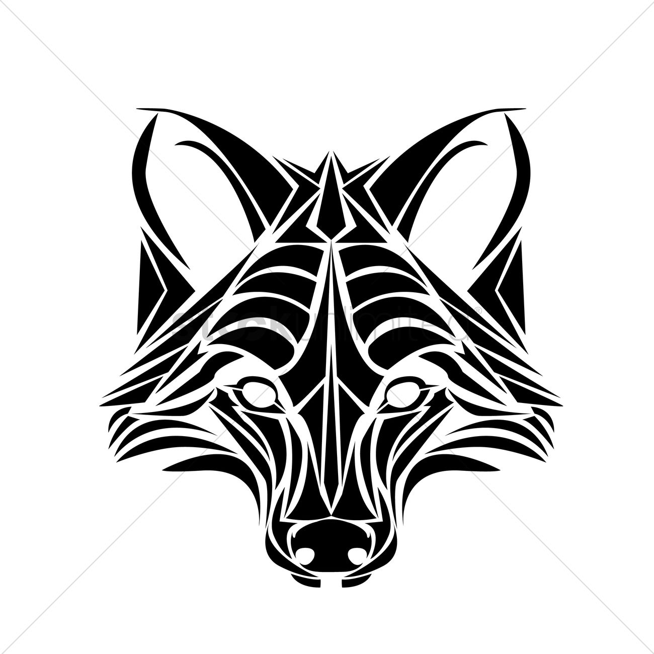 1300x1300 Fox Tattoo Vector Image