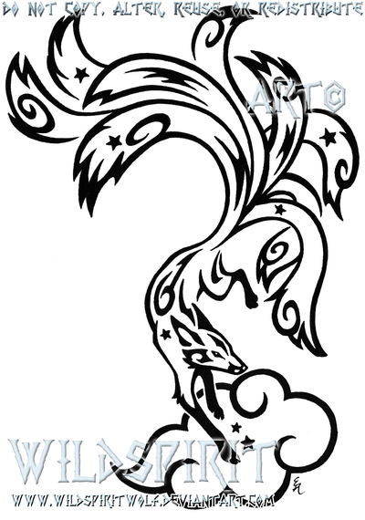 400x570 Starry Nine Tailed Fox Tattoo By Wildspiritwolf