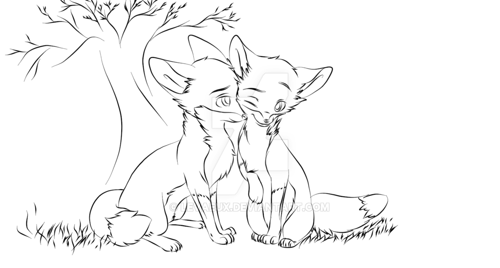 1024x550 Two Foxes By Levaeux