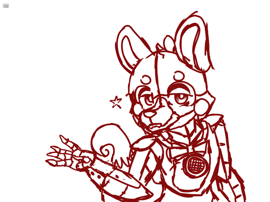 1024x768 Funtime Foxy [ Rough Sketch ] By Toychica53