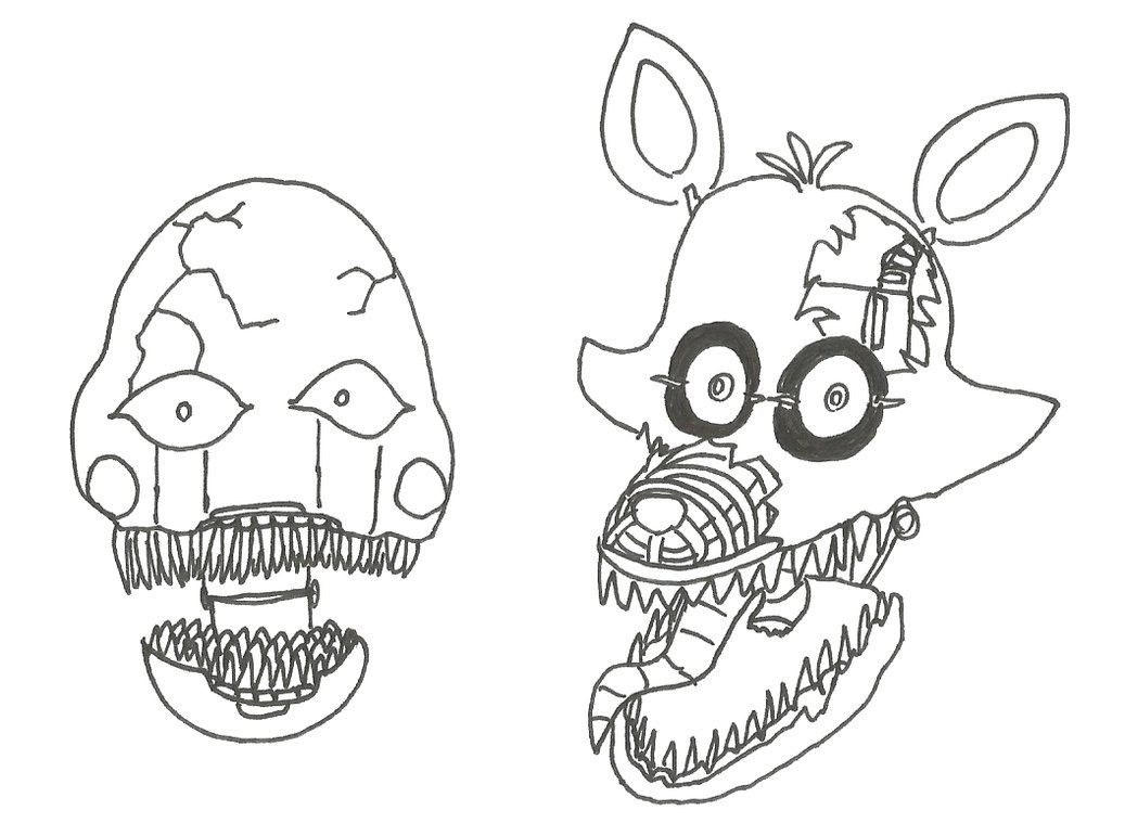 1037x771 Nightmare Foxy And Puppet By Nekomaster1000