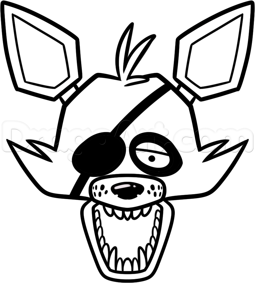 862x958 How To Draw Foxy The Fox Easy Step 8 Fnaf Costume
