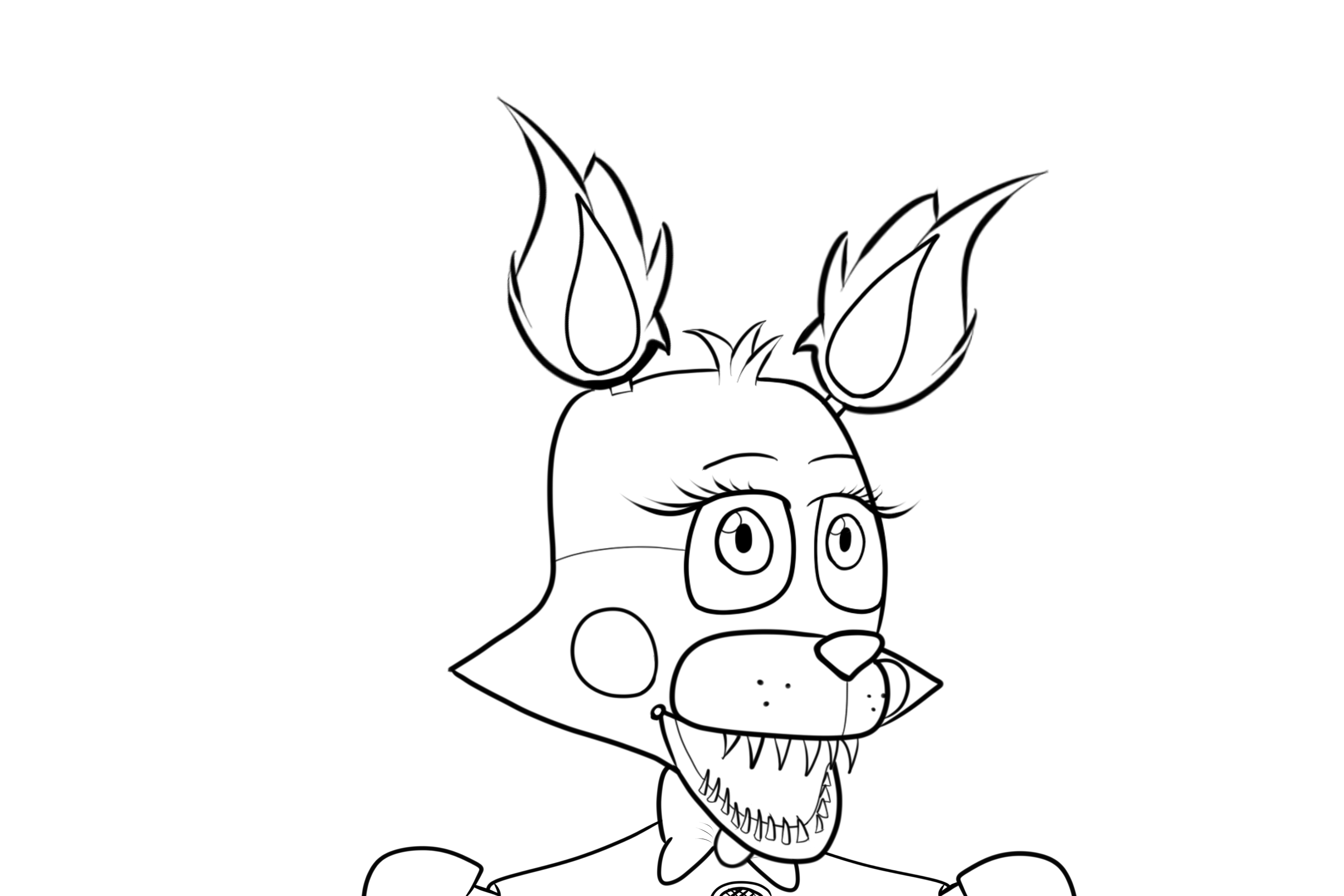 3000x2000 A Smol Fnaf Foxy Lineart By Montythedog33
