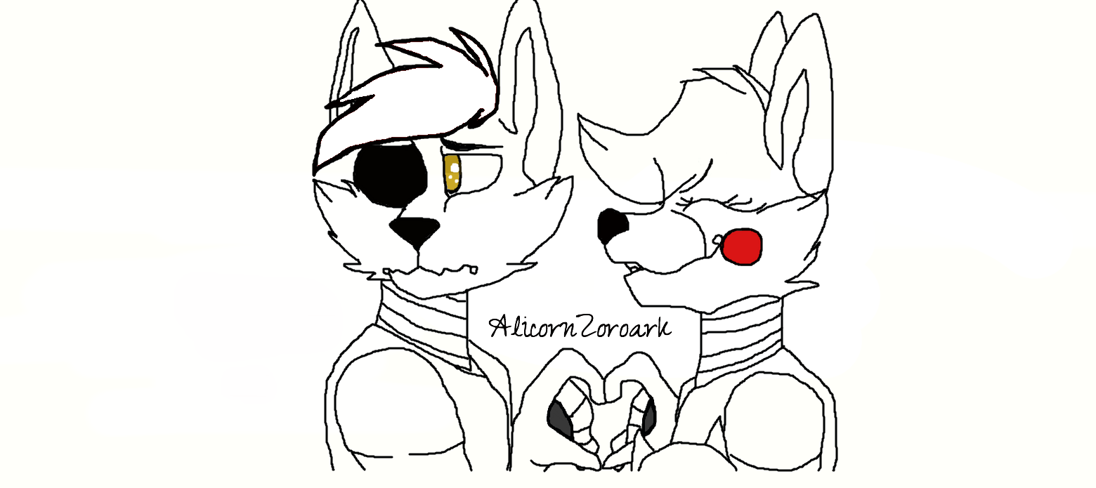 1560x695 Happy V Day Foxy X Mangle Fnaf Fan Art By Alicornzoroark