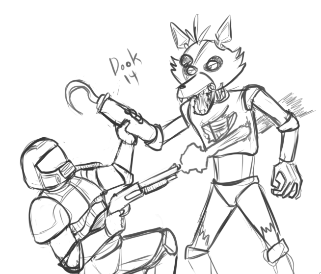 654x559 Doomguy Vs Foxy By Dooken4
