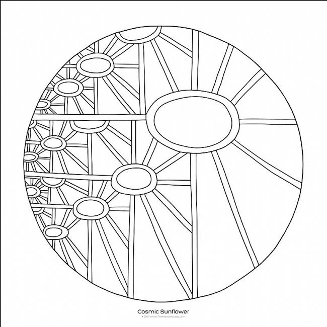 650x650 Sunflower Fractal Drawing