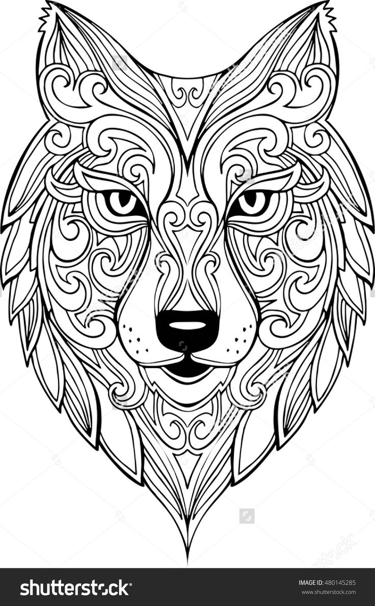 736x1190 Do It Myself Vector Hand Drawn Doodle Wolf Head Illustration