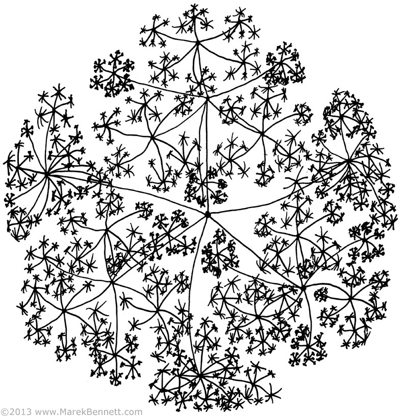 800x818 Drawn Fractal Snowflake