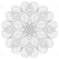 236x236 Vector Black And White Background With Flowers. Black And White