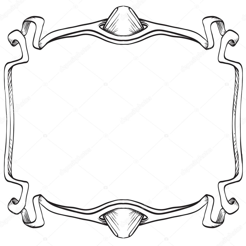1024x1024 Drawing Hand Vintage Frame Baroque Elements For Advertising
