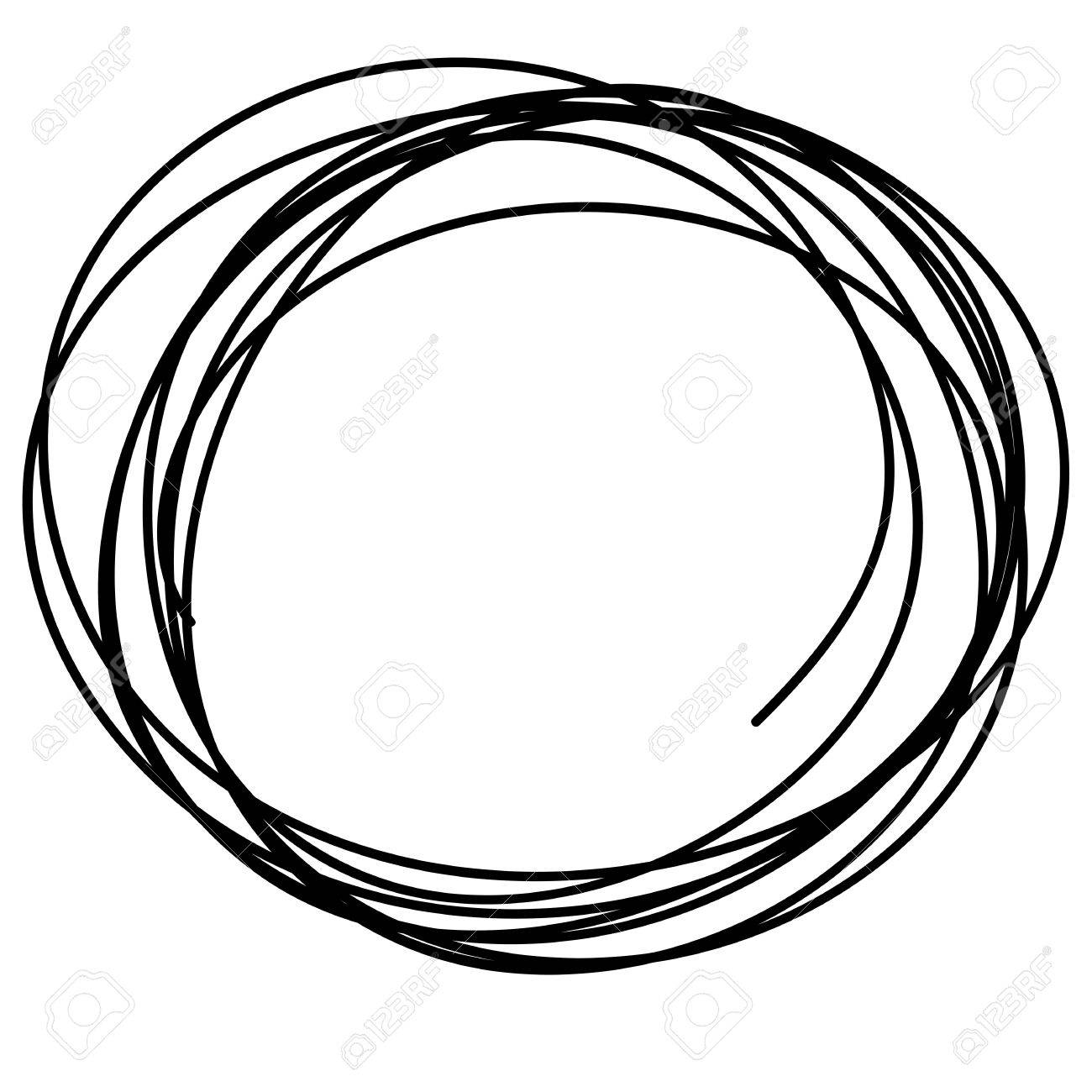 1300x1300 Hand Drawn Circle Sketch Doodle Frames. Vector Illustration