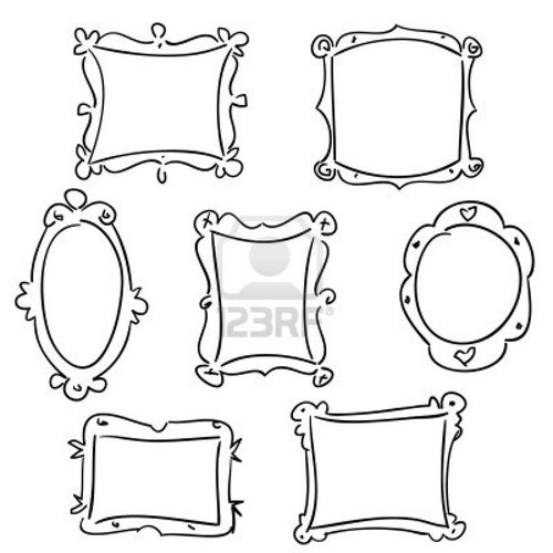 500x500 Hand Drawn Frames, Vector Illustration Royalty Free Cliparts