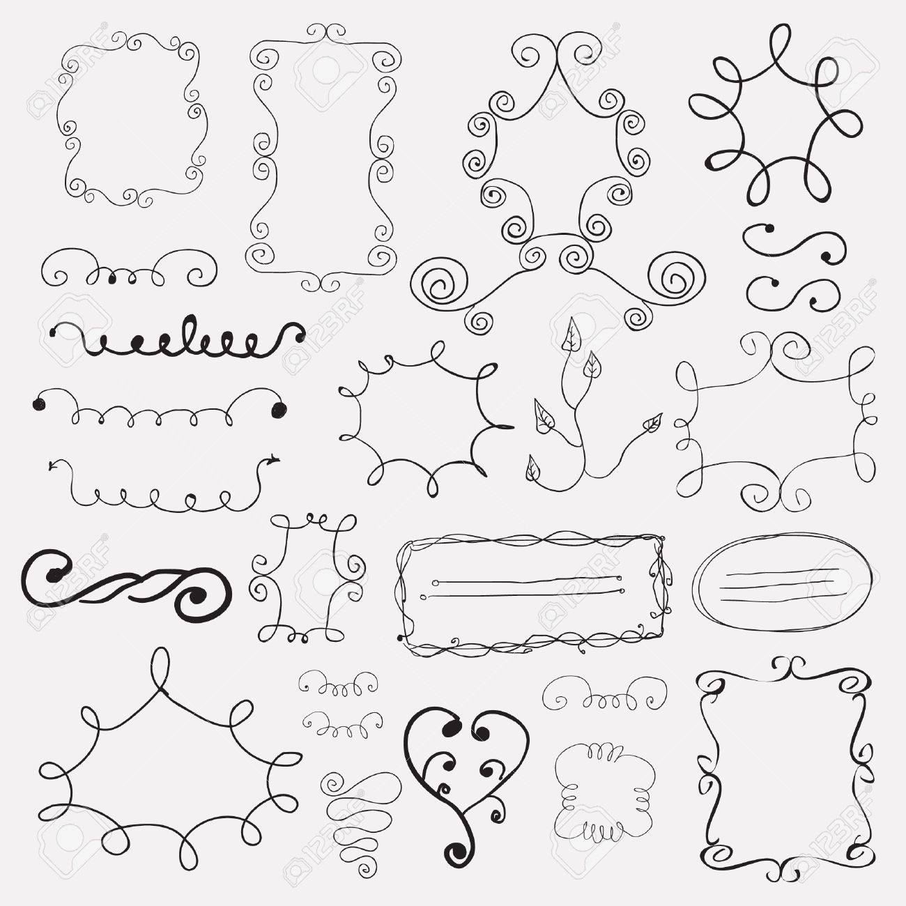1300x1300 Hand Drawn Frames Royalty Free Cliparts, Vectors, And Stock