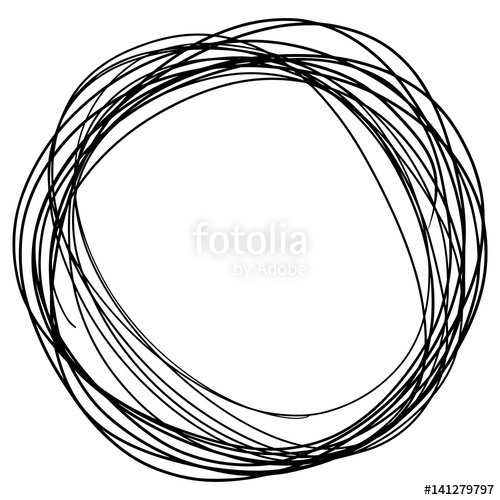 500x500 Hand Drawn Circle Sketch Doodle Frames. Vector Illustration Stock