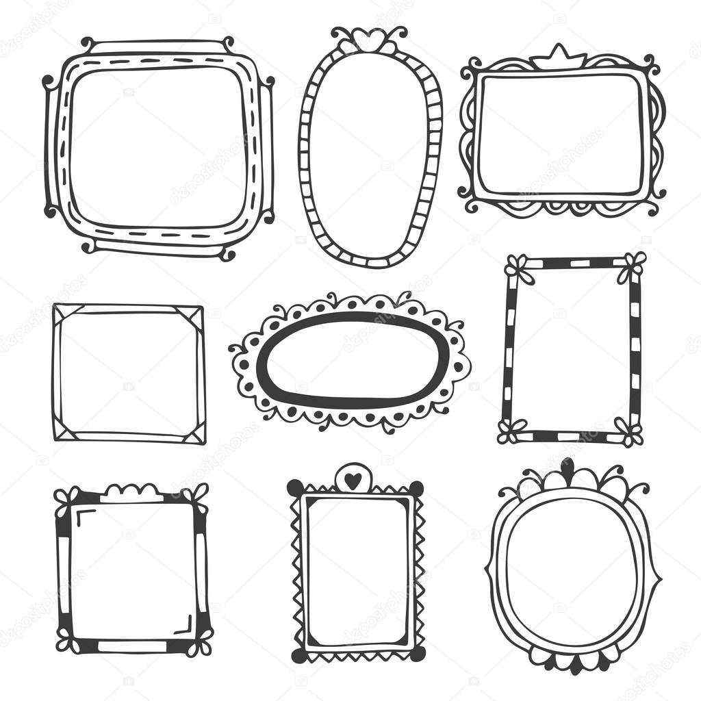 1024x1024 Hand Drawn Frames. Vintage Photo Frames Stock Vector Saenal78