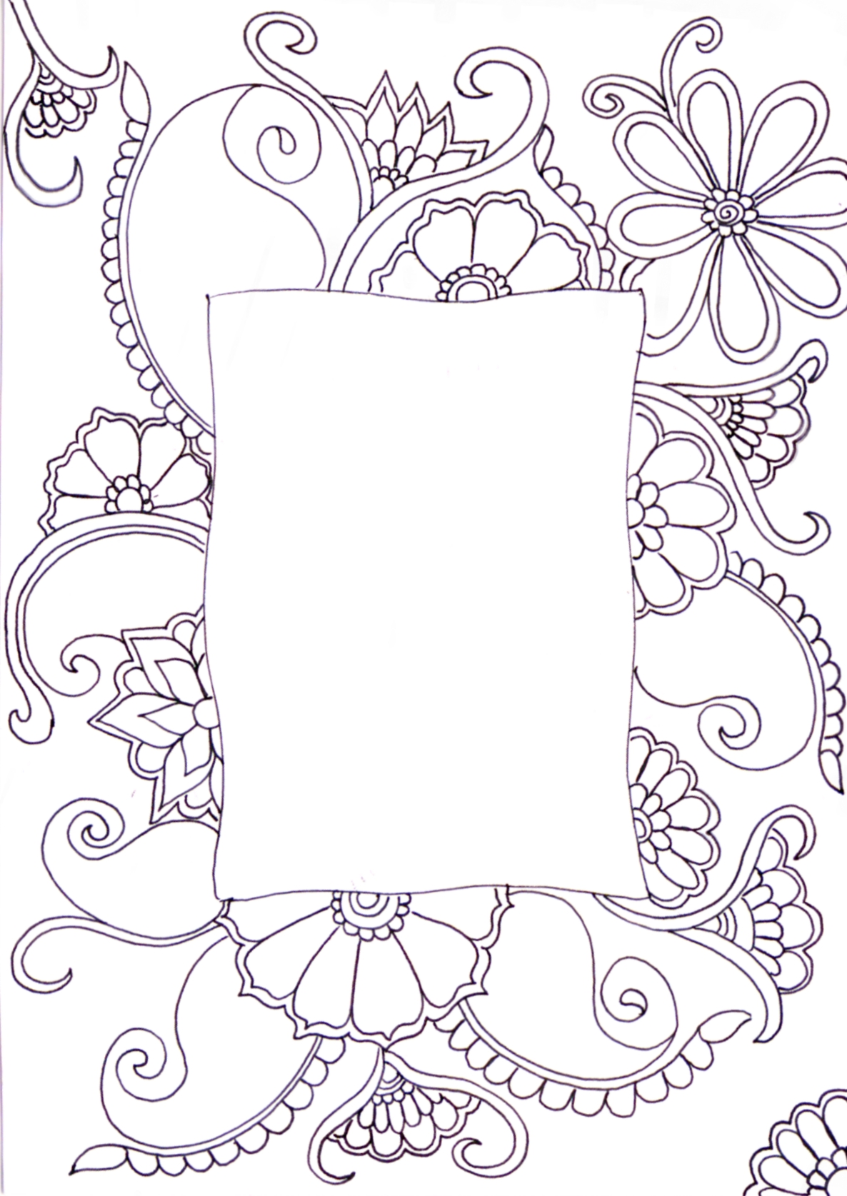 1186x1675 Like The Flowers In This One. Color It In And Have A Great Frame