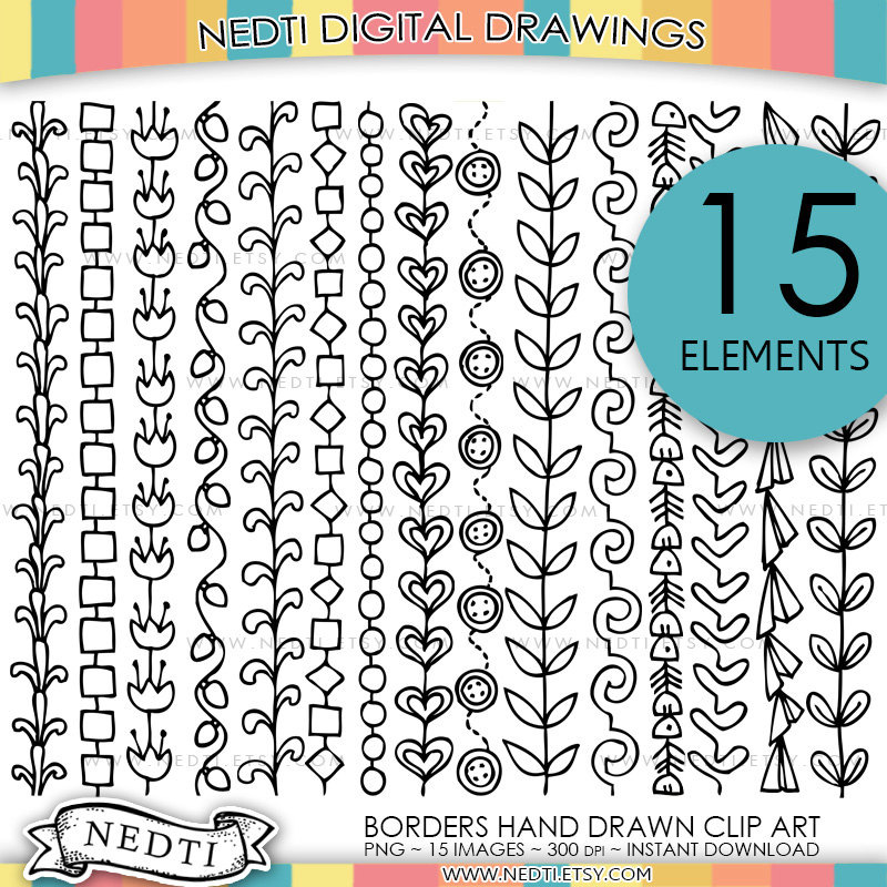 800x800 Borders Doodle Clip Art Border Clipart Hand Drawing Png
