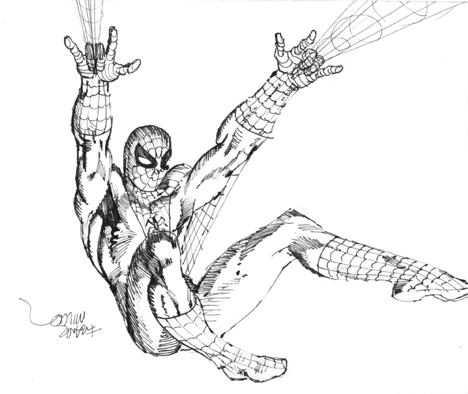 949x800 Frank Miller Spiderman Sketch 1979, In Neil Mechem's Comic Art