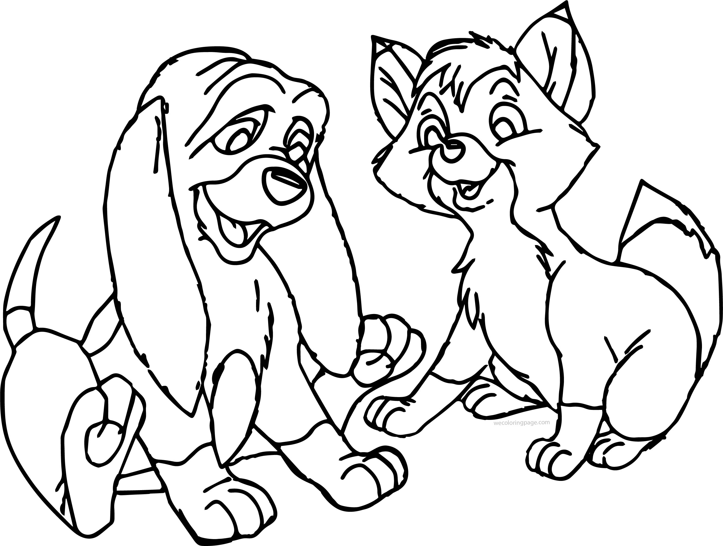 2818x2130 Frank Frey Dog And Fox Coloring Page Wecoloringpage