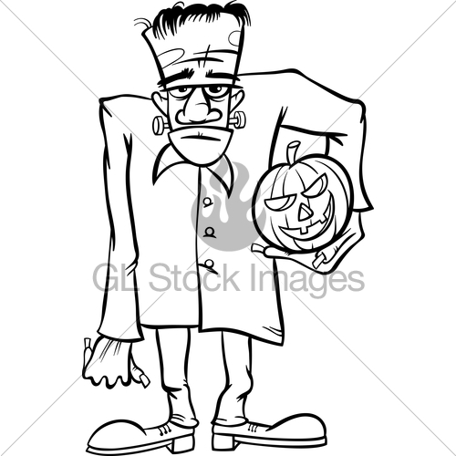 500x500 Frankenstein Cartoon For Coloring Book Gl Stock Images