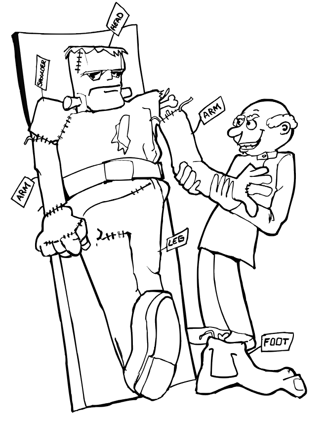 660x854 Frankenstein Coloring Pages