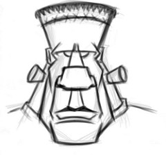240x223 Frankenstein Cartoon Head Sketch 05other Sketch