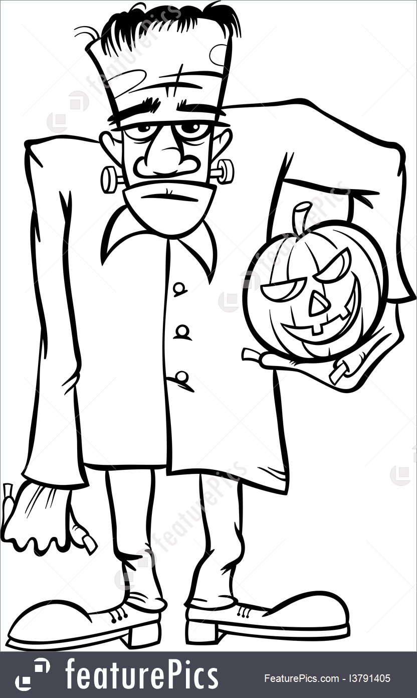 832x1392 Illustration Of Frankenstein Cartoon For Coloring Book