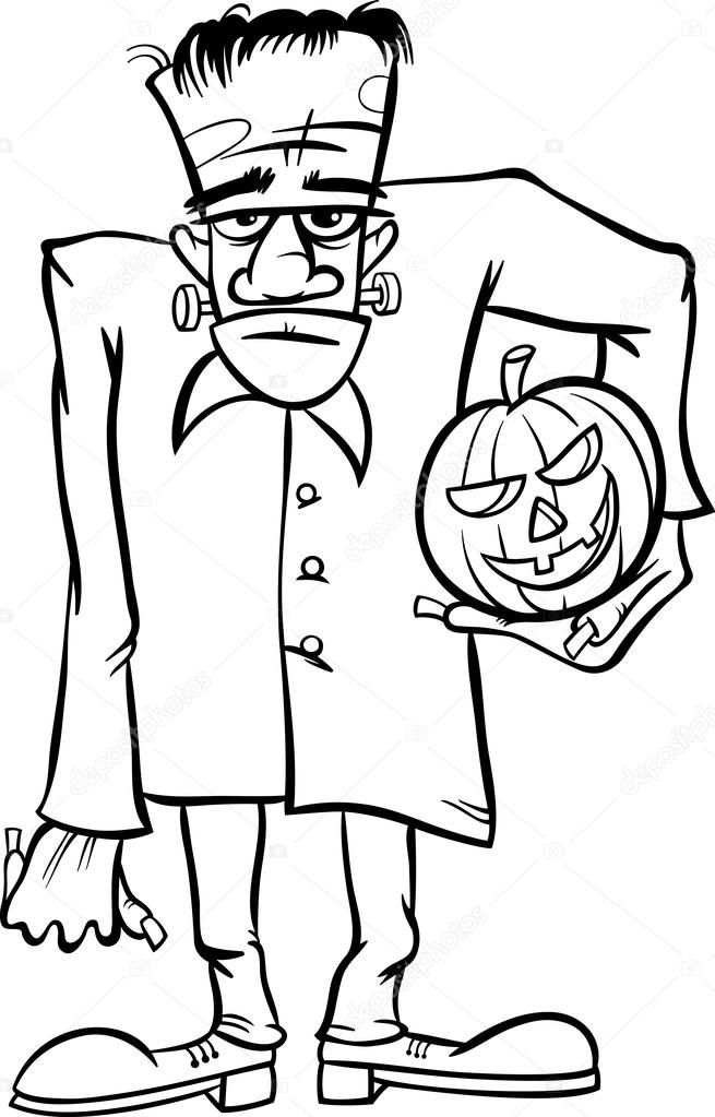 655x1023 Frankenstein Cartoon For Coloring Book Stock Vector Izakowski