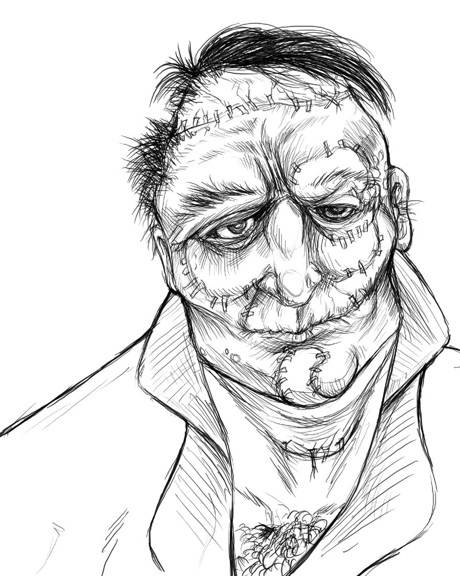 900x1125 Frankenstein's Monster Bw By Spookygoss
