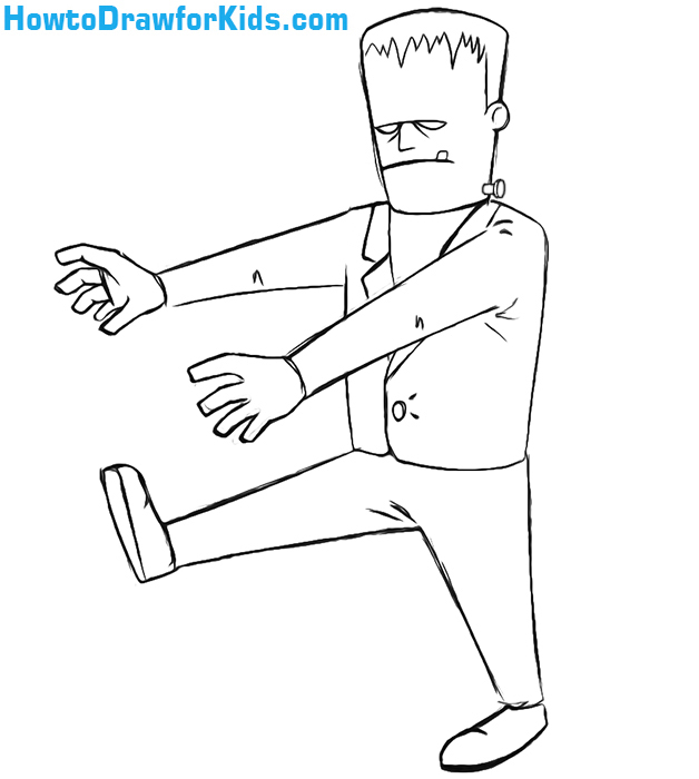 628x700 How To Draw Frankenstein's Monster Howtodrawforkids