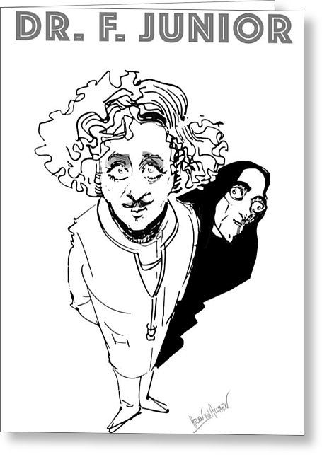 455x646 Caricature Of Gene Wilder Or Dr Frankenstein Drawing By Helen Von