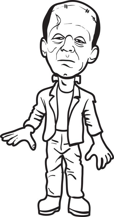 367x700 Frankenstein Coloring Page