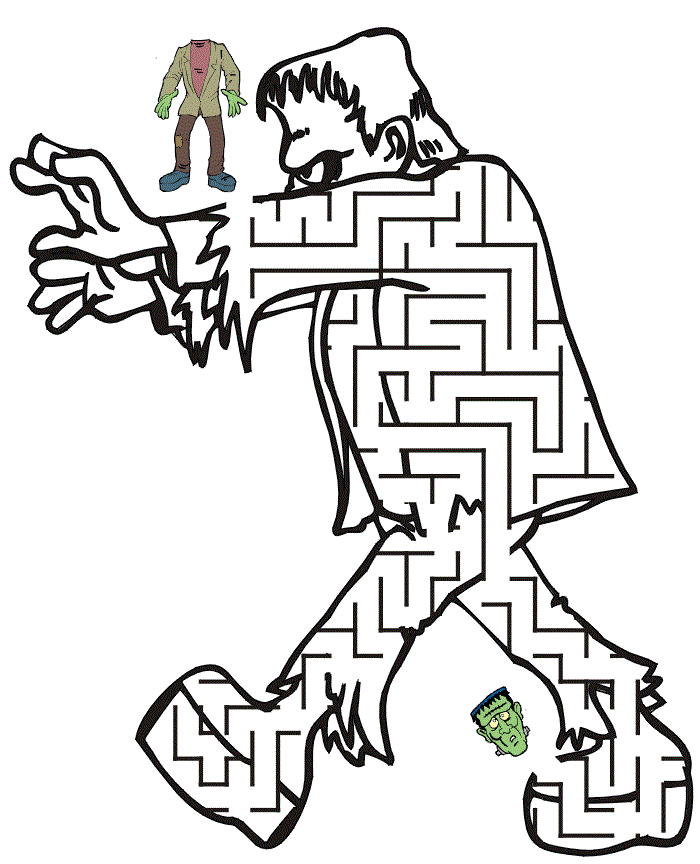 700x864 Free Halloween Frankenstein Maze Printable Coloring Pages