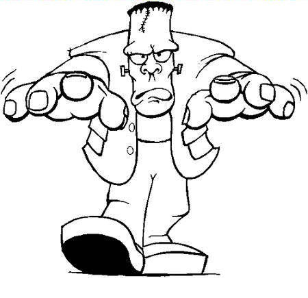 450x435 Monster Halloween Frankenstein Coloring Pages Printable Free