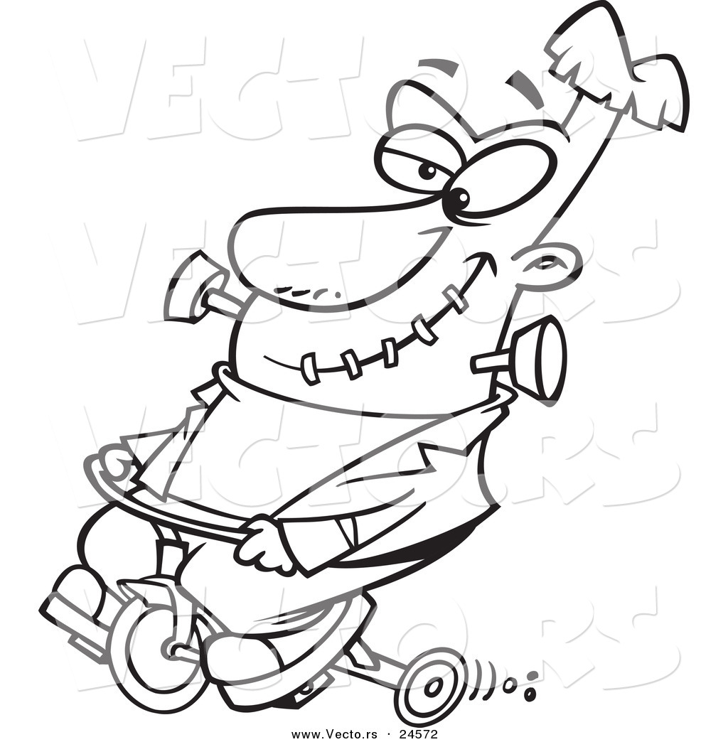 1024x1044 Vector Of A Cartoon Frankenstein Riding A Trike