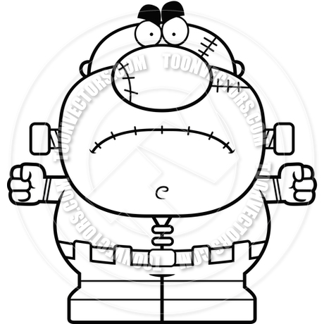 460x460 Angry Cartoon Frankenstein (Black And White Line Art) By Cory