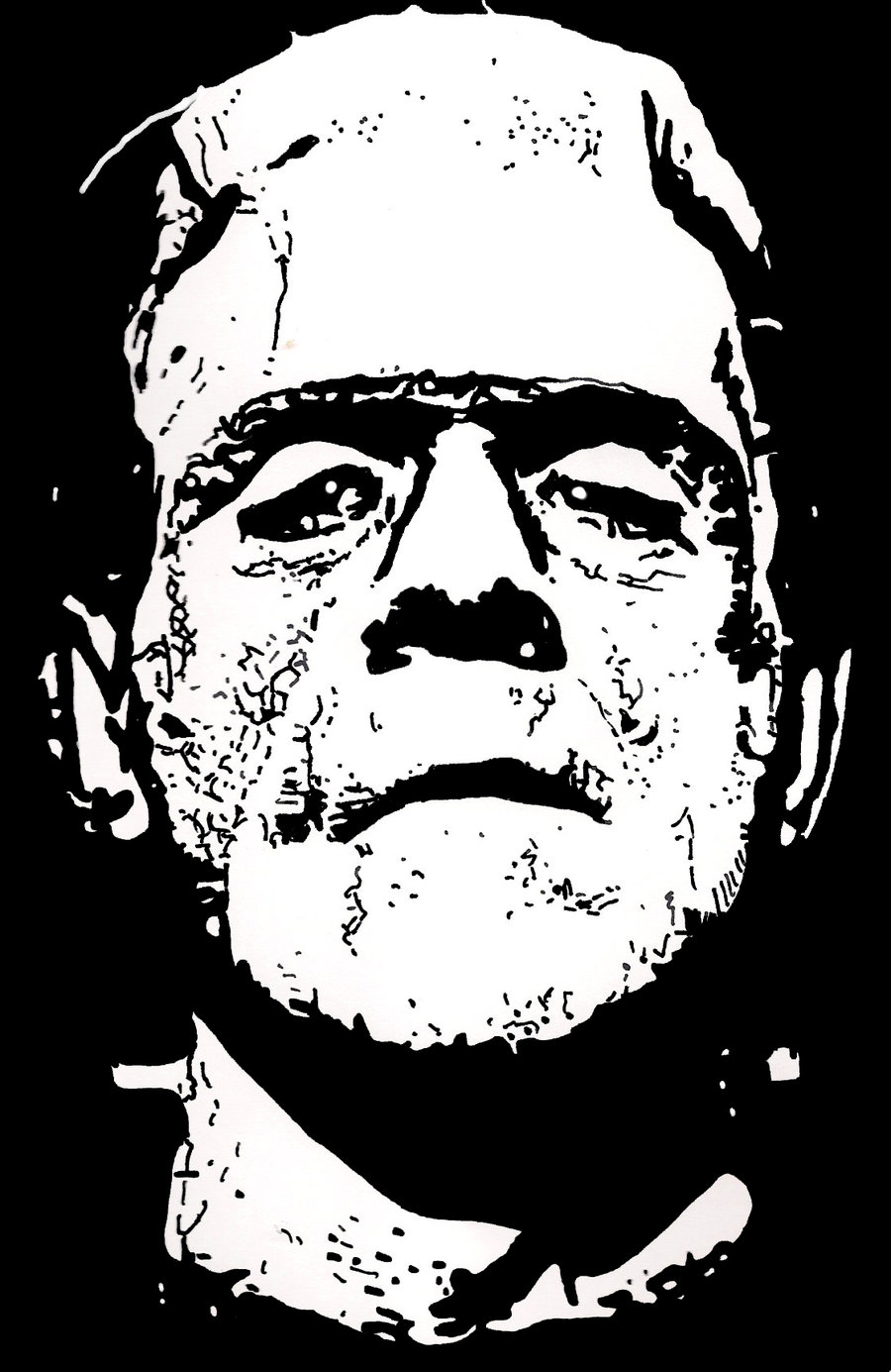 Frankenstein Face Drawing at GetDrawings | Free download