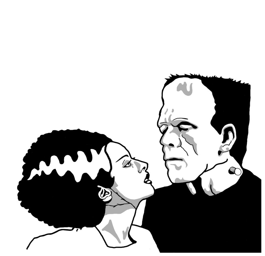 900x869 Frakenstien And Bride Of Frankenstien Figurines