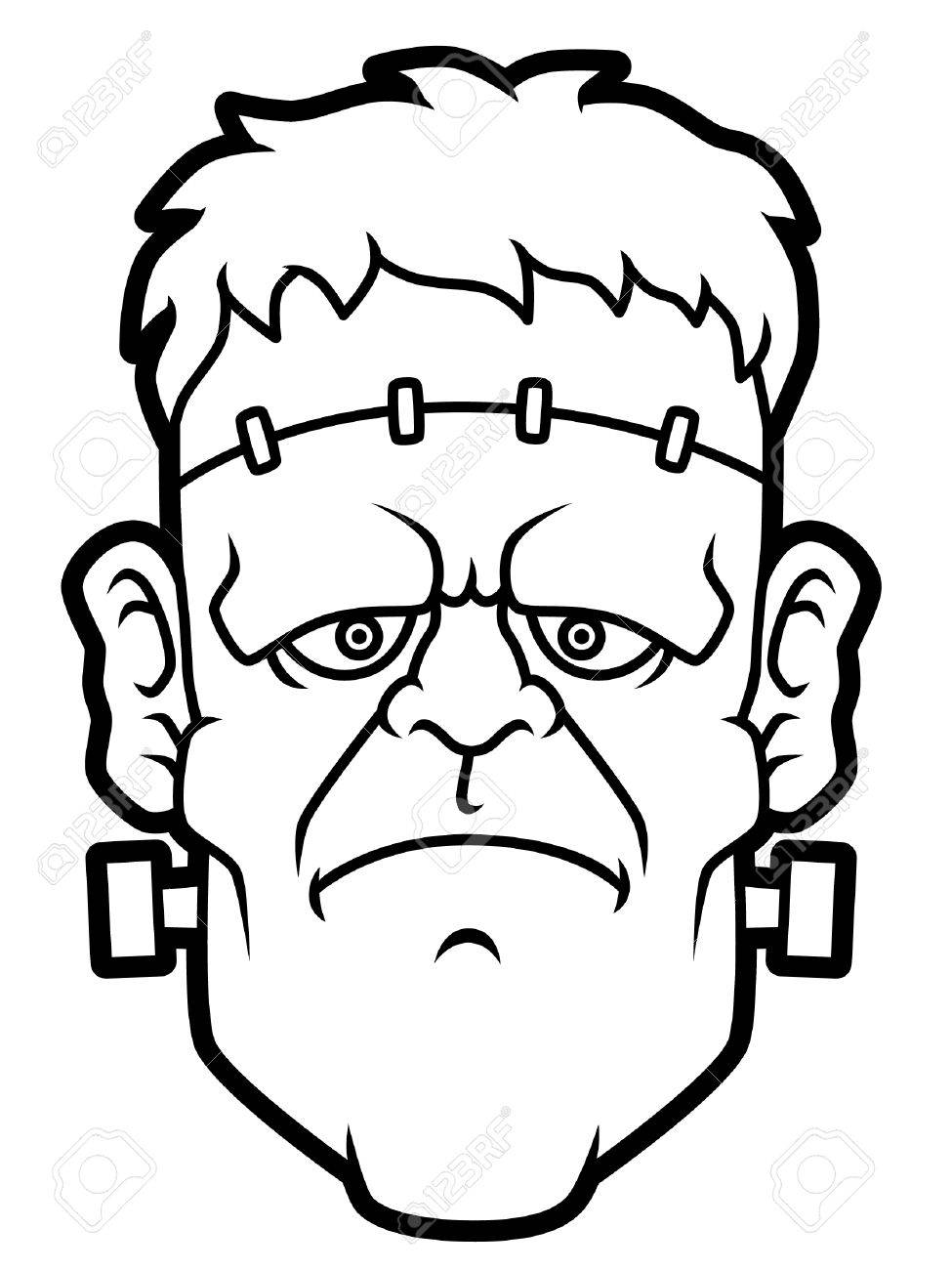 975x1300 Cartoon Frankenstein Head Line Art Royalty Free Cliparts, Vectors