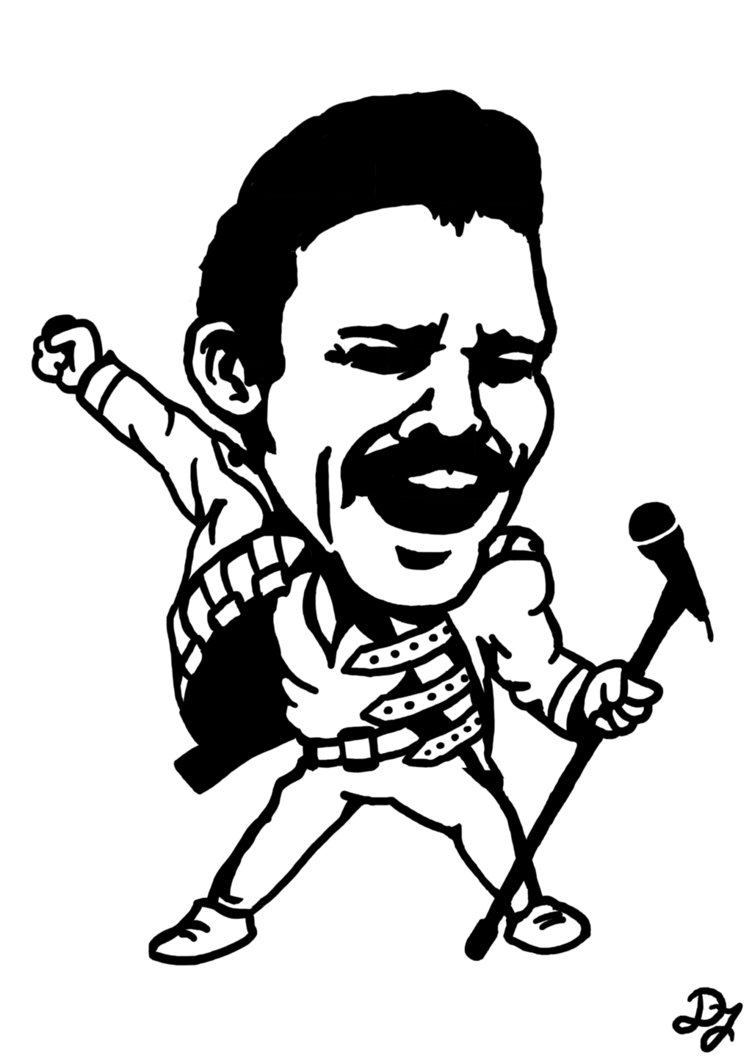 752x1063 Freddie Mercury Caricature By Sinnedart