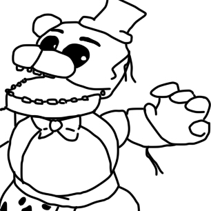 306x306 Phantom Freddy Lineart Sketch By Tiedkat