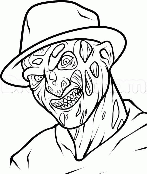 625x739 How To Draw Freddy Krueger Easy Step 7 Krueger